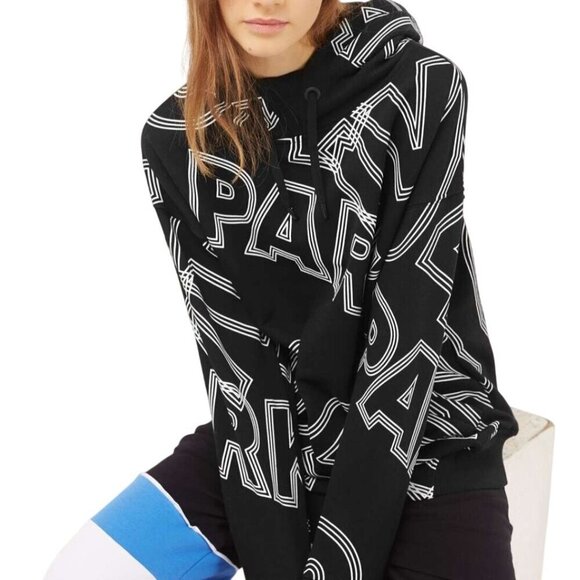 Ivy Park Broken Logo Oversized Hoodie Beyoncé All Over Logo Black Size XS - Picture 1 of 8